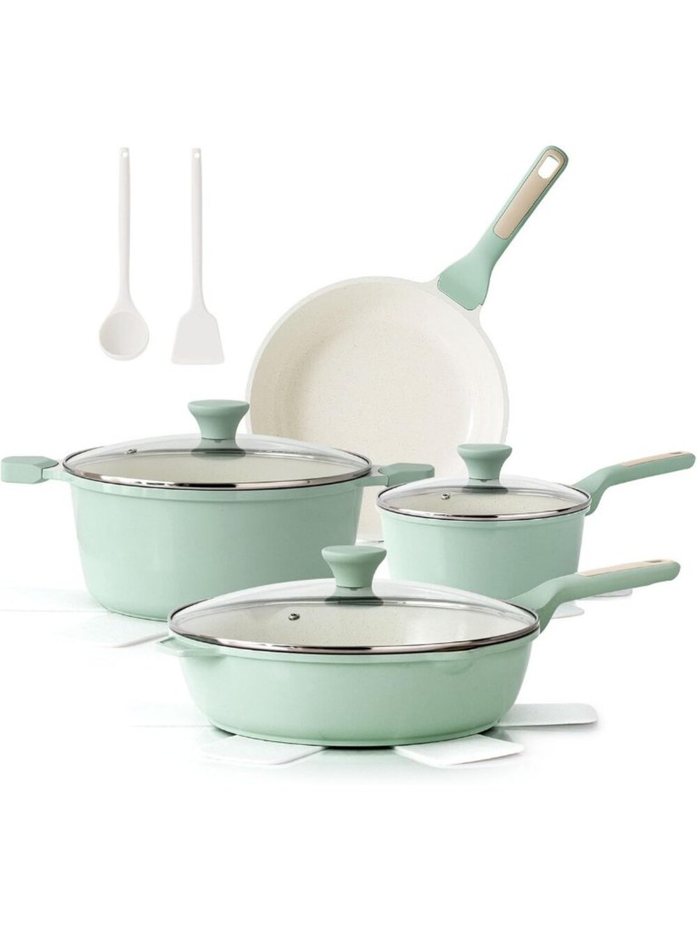 13-Piece Nonstick Ceramic Cookware Set - Healthy, Dishwasher Safe, Induction